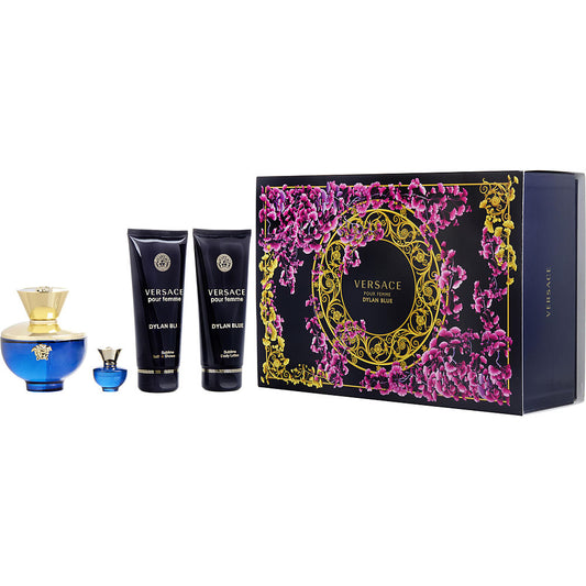 Versace Pour Femme Dylan Blue, 4 Piece Gift Set for Women