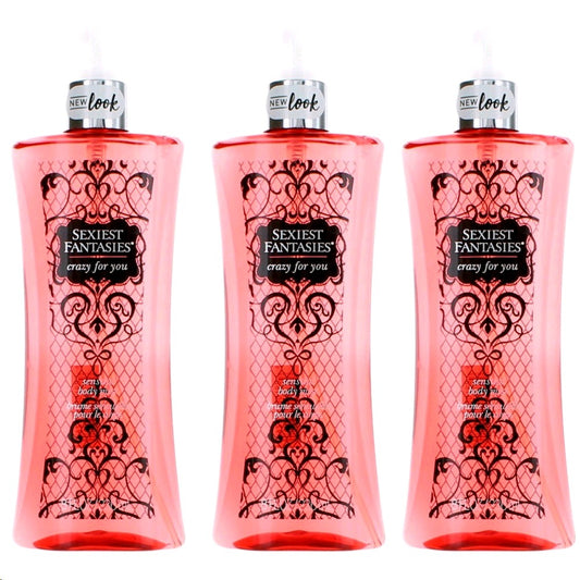 Sexiest Fantasies Crazy for You by Parfums De Coeur, 3 Pack  Body Mist for Women